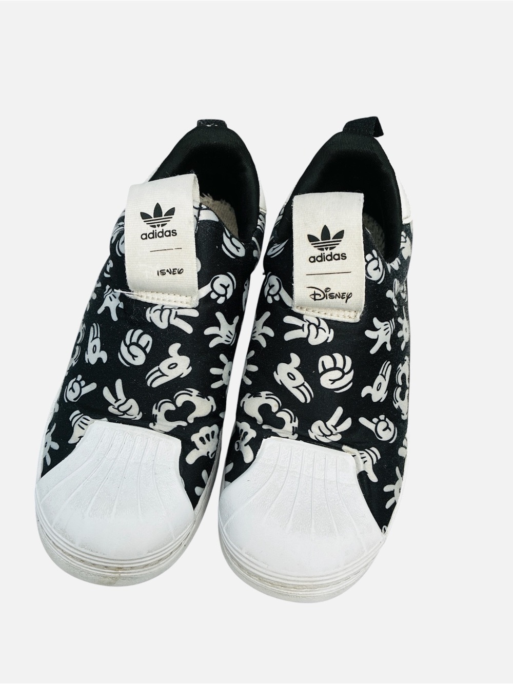 adidas Kids Black & White Mickey Mouse Slip-On Sneakers